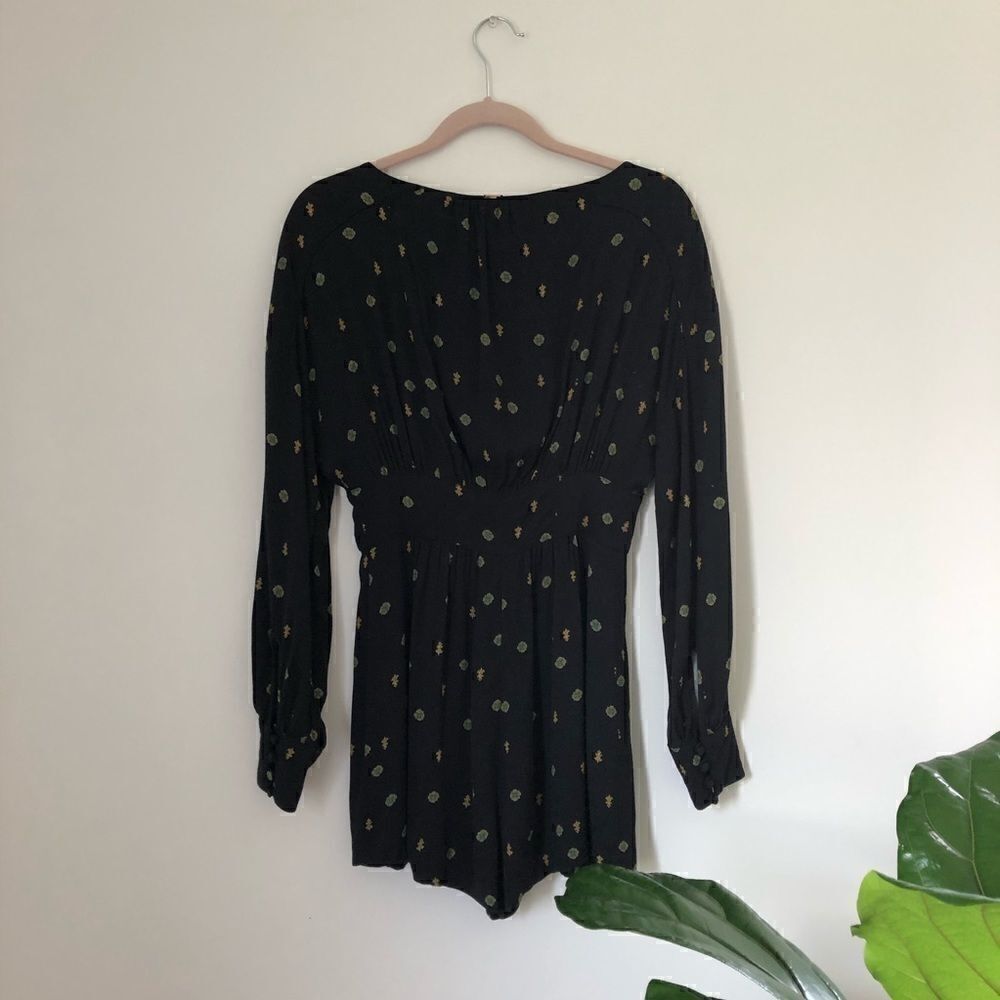 Free People Love Grows Romper Black Floral XS - Picture 8 of 15